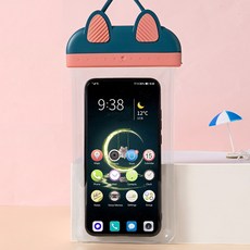 로얄그린 고양이 핸드폰 방수팩, 블루, 1개