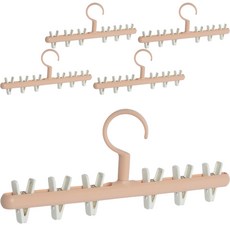 영앤유 360도 회전 다용도 집게 걸이, 핑크 + 아이보리, 5개