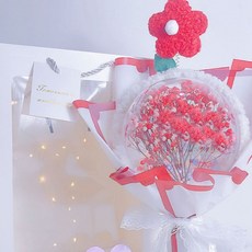 Freewar 情人節髮箍花束禮物 12cm, 紅色花朵