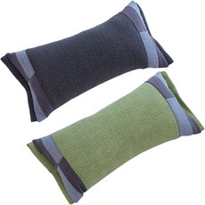 SARANG YEGAM 棉質拼接蕎麥枕 2入, 黑色+綠色, 1組