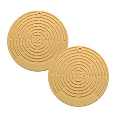 矽膠故事 鉑金矽膠圓形鍋墊, 香草白, 2個