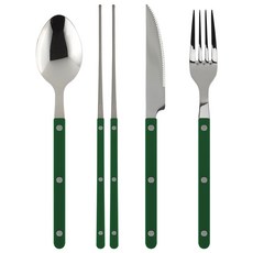 메종오브제 파르베 1인 4종 세트, 그린, 디너 스푼 + 젓가락 + 디너 포크 + 디너 나이프, 1세트