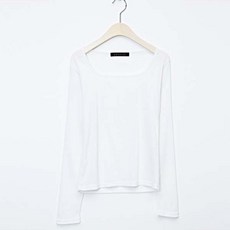 탱커스 여성용 스퀘어넥 심플 슬림핏 데일리 티셔츠 TV1TS011L0