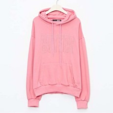 비엔엑스 여성용 버터 자수 박스핏 긴팔 후드 티셔츠 BV1TS051L0