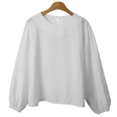 린다샵 성수랑 베이직 퍼프 라운드넥 긴팔 블라우스 cpbl4957k31