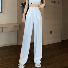 PEONIST 女性極簡長版寬褲
