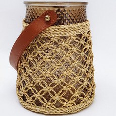 Charm Living室內藤編玻璃花瓶 H00177, 棕色