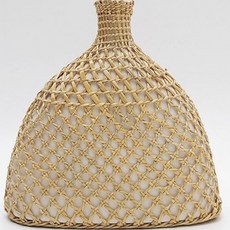 Charm Living室內藤編玻璃透明花瓶 H00167 B, 混合顏色