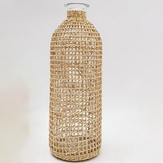 室內藤編玻璃花瓶 H00170, 透明