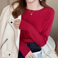 페이퍼먼츠 여성용 라운드넥 베이직 심플 티셔츠 03850