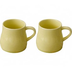 ERATO Rene 咖啡馬克杯 400ml, 2個, 黃色