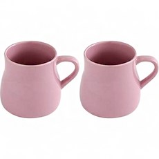 ERATO Rene 咖啡馬克杯 400ml, 2個, 粉紅色