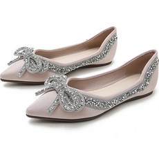 페이퍼먼츠 봄 가을 주얼리 리본 플랫 스틸레토 단화 01102