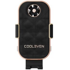 커스텀플라스틱 쿨레븐 차량용 무선충전 거치대 에어쿨링, 블랙 골드, KP-MWK-01