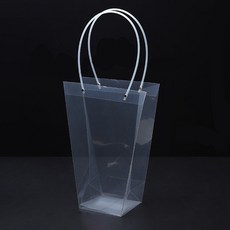 美化部長 PVC塑膠 花束 花盆 植物 禮物 蛋糕 包裝 透明 長版 大型 購物袋, 02 梯形 中, 5個