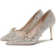 Paperments 珍珠花朵自助婚紗派對禮服鞋高跟鞋 01124 6cm