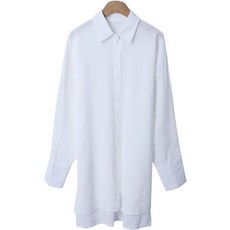 린다샵 여성용 앤드빈 베이직 버튼 롱 카라 셔츠 cpnb2370k31