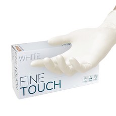 Fine touch 乳膠一次性餐包丁腈手套 100p, 1個, 100件, 中( M), Clova White