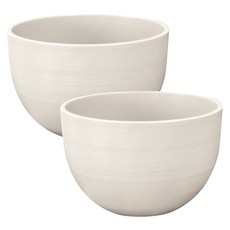 圓形褶皺花盆, 米色