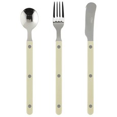 메종오브제 파르베 1인 디저트 3종 세트, 라이트카키, 티스푼 + 티포크 + 버터나이프, 1세트