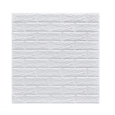 Sonio 軟質磚紋室內裝潢泡棉壁貼 8mm, 01 白色, 1個