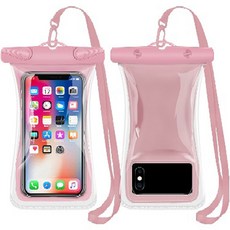 뽀르픽 다용도 물놀이 휴대폰 방수팩, 핑크, 2개