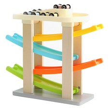 木質玩具幼兒用卡車4段自動車速賽道, 混色