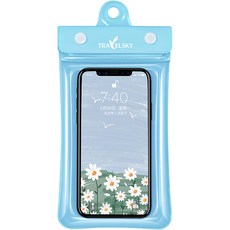 PORPICK 防水 一鍵式 手機 防水袋 L, 天藍色, 1個