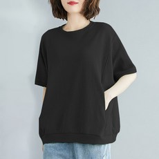 女款口袋寬鬆圓領短袖上衣