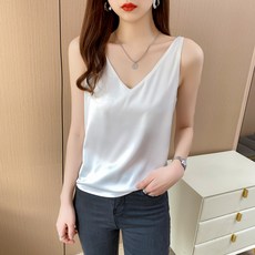 피어니스트 여성용 슬리브리스 이너 실크 나시티