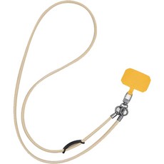 라니마켓 프리미엄 쉬운 탈부착 휴대폰 가죽 스트랩, 베이지, 1개