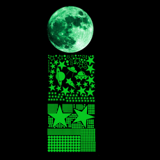 나음다름 보름달 포인트 야광 스티커 3종 세트, 그린 02