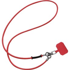 라니마켓 프리미엄 쉬운 탈부착 휴대폰 가죽 스트랩, 레드, 1개