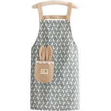 허브플러스 바니 포켓 앞치마, 블루, 1개