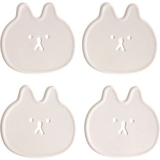 에이드엘 토끼 실리콘 컵받침 4p, 베이지, 4개