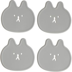 ade.l 兔子矽膠杯墊 4入, 淺灰