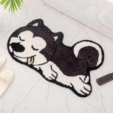 Hometery 趴姿動物浴室腳踏墊 哈士奇, 混色