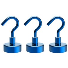 디트리 천장 벽면 겸용 자석 후크 32 x 48 mm, 블루, 3개