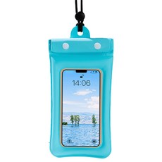 Hairee 高級彩色手機防水袋, 天空藍, 1個