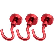 디트리 다용도 컬러풀 자석 걸이 25 x 45 mm, 레드, 3개