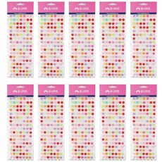 Uniart 珠珠貼紙 2號, 混色, 10個