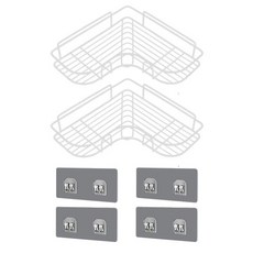 Starium 免鑽孔角落黏貼式浴室層架, 白色, 2個