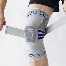순잠 스포츠 운동 헬스 실리콘 무릎보호대 그레이 스트랩형, 2개