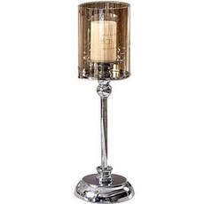 青藍色燭台架 大, 銀