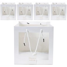 미화부장 크라프트 다용도 윈도우 선물 포장팩, 04 정사각형 화이트 소, 5개