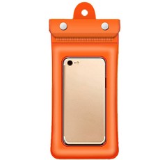 라젠다 목걸이형 컬러 휴대폰 방수팩, 주황, 1개
