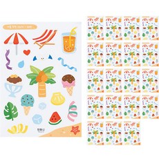 minhwashop 夏季透明貼紙 SDPPP063, 20個, 海灘(SDPPP0631)