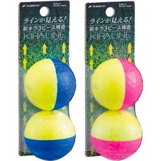 日本 kasco Kira Line 3層雙色高爾夫球, 黃色 + 藍色/黃色 + 粉色, 1組