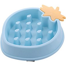 퍼플펫 반려동물 프룻 급체방지 식기 딸기, 블루, 1개