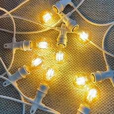 String World 串燈燈串 30公尺 30燈座 + 愛迪生燈泡 3.5W 30顆, 白色(燈座), 燈泡色(燈泡), 1個